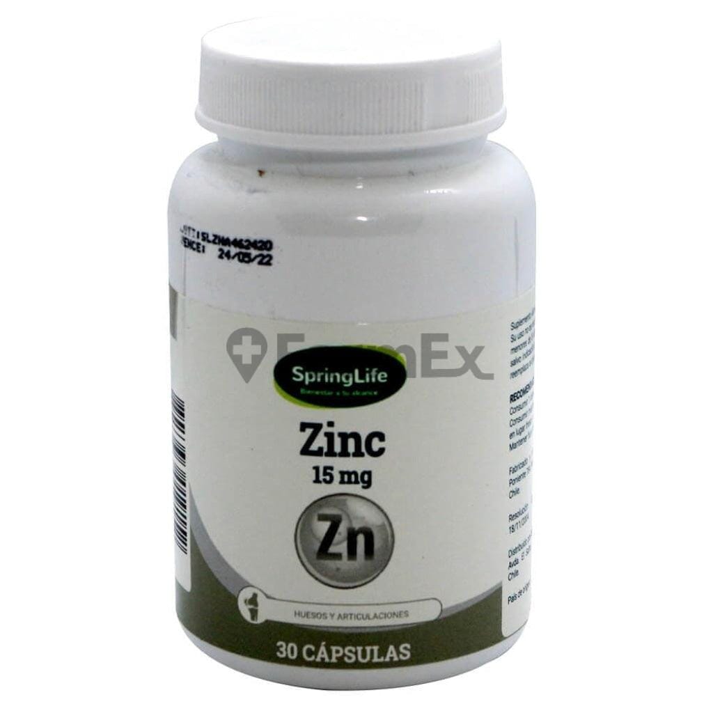 Zinc 15 mg x 30 capsulas Farmex-MiaHealth-Persistente